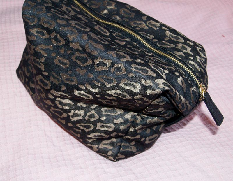 Leopard print Topshop makeup bag