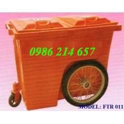 thùng rác công cộng 02 bánh xe (240 lít), xe đẩy rác 03 bánh xe (660 lít, 1000 l