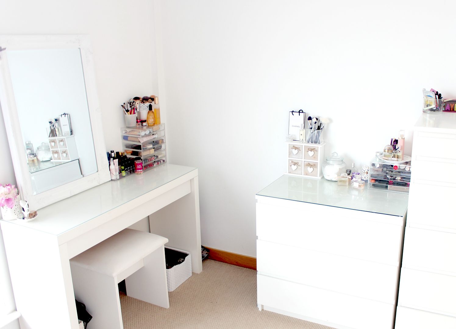 My Dressing Table and Makeup Storage, IKEA Malm Dressing Table, Muji Acrylic Drawers, Makeup and Beauty Storage Ideas, Makeup Storage Inspiration