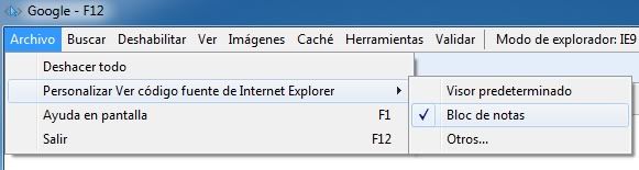 Modificar el visor de código fuente de Internet Explorer