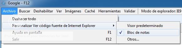 Cambiar el visor de código fuente en Internet Explorer 8 y superiores